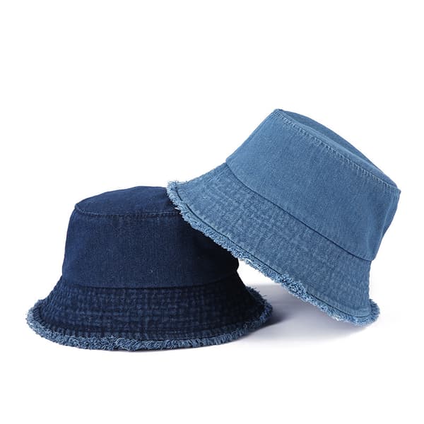 Deep Blue - Solhatt för kvinnor Bred brätte Sommar Resvänlig Packbar UPF 50+ Bomull Solhatt