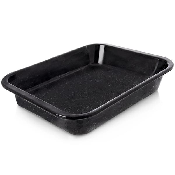 Emaljerad bakplåt i stål, rektangulär 36x28x6 cm