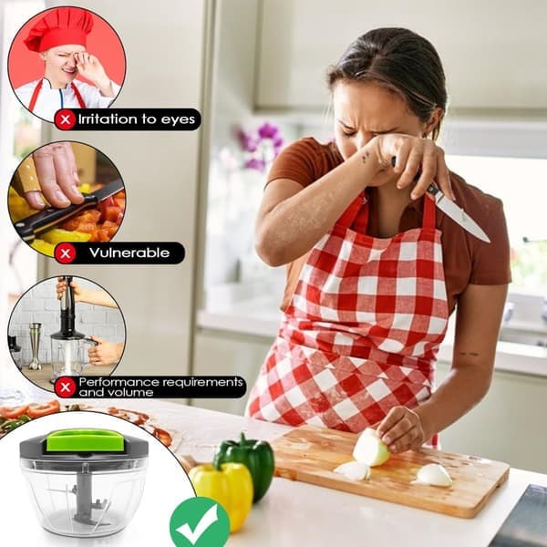 Manual Chopper - 600/1000 ml Kitchen Utensil, Perfect for Quick Chopping
