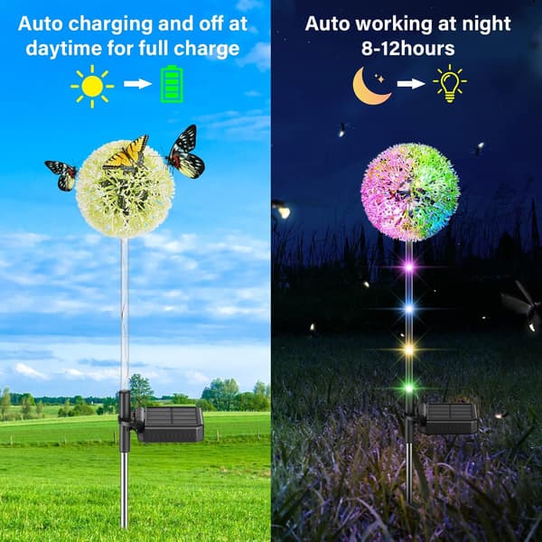 Solar Powered Outdoor Lights, 2-pack IP65 Waterproof