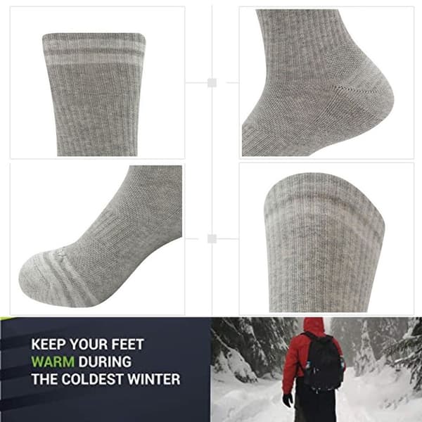 Hiking Socks Warm Warm Crew Winter Boots Socks Light Grey * 4 + Dark Blue KLB