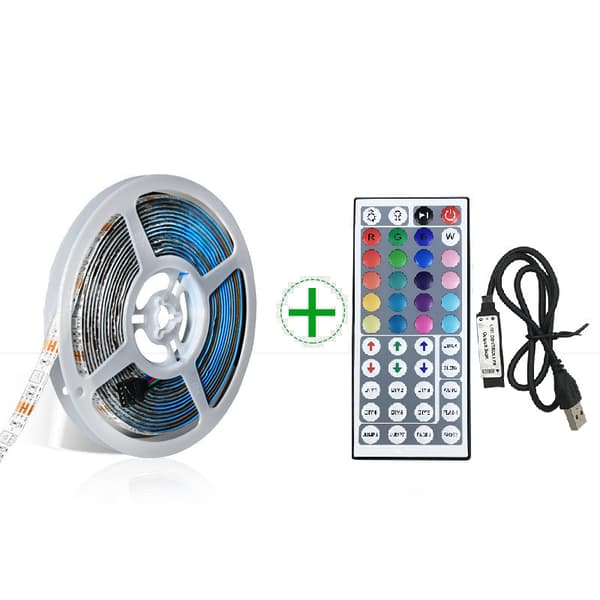 5M RGB LED Strip Light Kit with 44-Key IR Remote Control