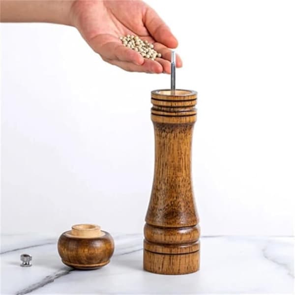 Salt- og peberkværnsæt - Salt- og peberkrydderi - 22 cm 2-delt sæt - Træ