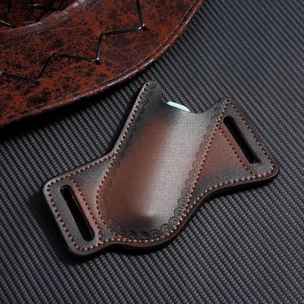 Durable Leather Knife Sheath, Horizontal Multi-tool Belt Pouch, Waterproof Holder for Folding Knives and Tools (Ho)