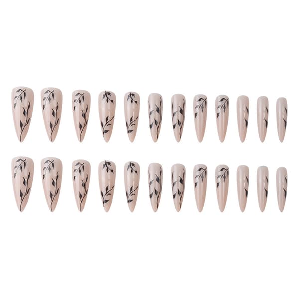 Long Pointed Nails, Simple Blade Shape, European and American Wearable Nails, Removable Artificial Nails, Glue Type