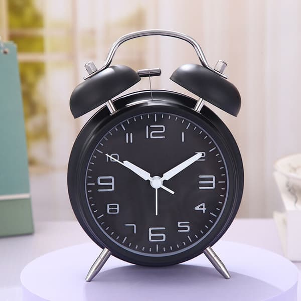 Twin Bell Alarm Clock Creative Classic Silent Student Loud Twin Bell Alarm Clock 3D Digital Clock
