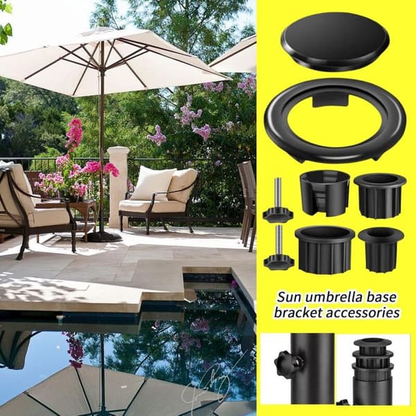 Sun Umbrella Base Bracket - Durable Clamp for Patio Umbrella - Compatible with Balcony Terrace Garden Courtyard
