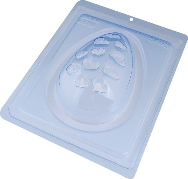 Pralinform Mønstret Egg 350g - Sjokoladeform - BWB 9558 - Spesiell 3-delt form Transparent transparent