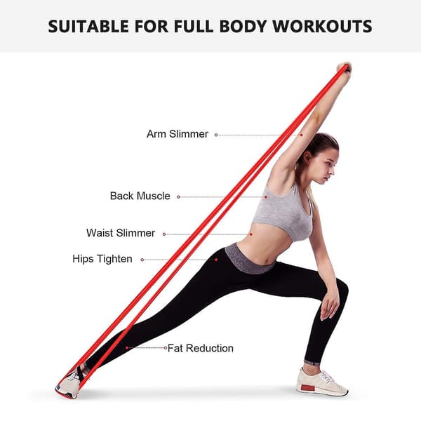 Yogamotståndsbandset för stretching och träning, elastiskt spänningsbandset