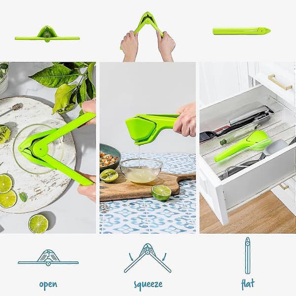 Lemon Squeezer, Easy-Press Manual Lemon Juicer, Citrus Juicer That Folds Flat, Lemon Squeezer With Sideways Twist