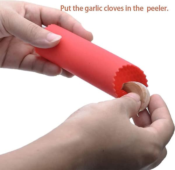 Garlic Peeler Roller Set, Food Grade Silicone, Easy Clean Kitchen Tool for Home Cooking, Black 2-Pack