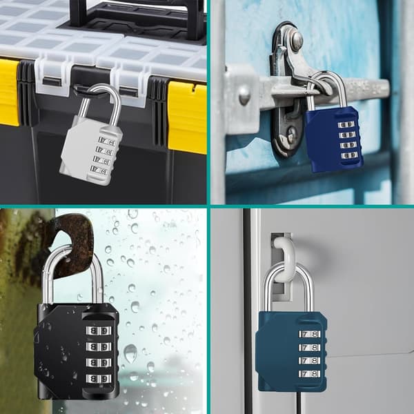 Combination Padlock, 4 Digit Coded Padlock, Gym Lock, School Locker Lock, Weatherproof Outdoor Combination Lock_yux B B