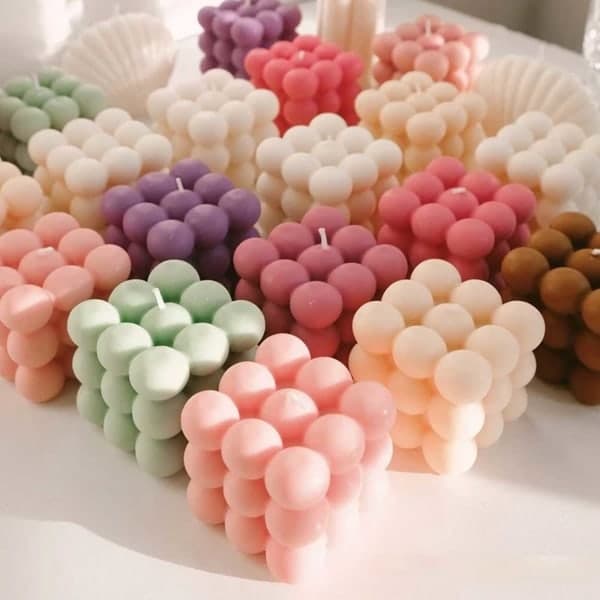 6-pack Candle Mold DIY Candle 6 Cubes white
