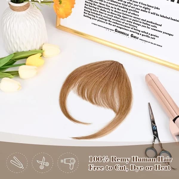Clip-in-bangs. 100% real hair, thin bangs with clip-in attachment