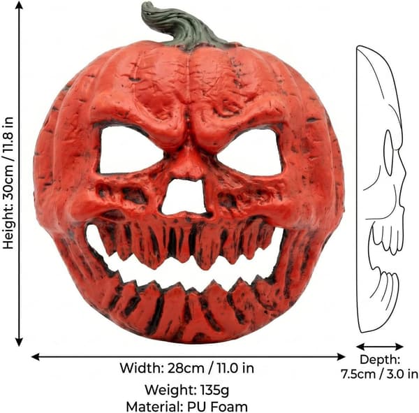 gresskar-ansiktsmaske for voksne maskerade cosplay Halloween