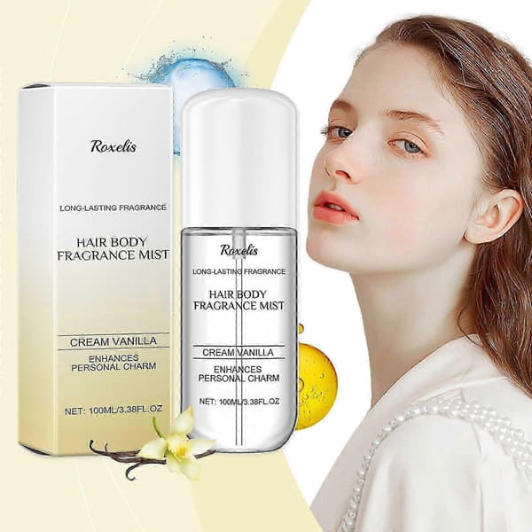 Cremet Vanilje Parfumespray - Langvarig, Mild, Elegant Duft til Krop & Hår, 100ml