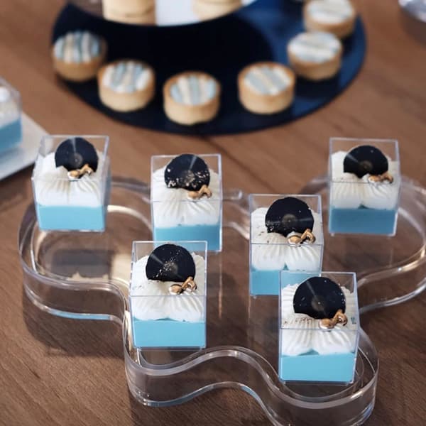 10st Square Plastic Dessert Cups Mini Cubes Strong Cake Cup Pa B