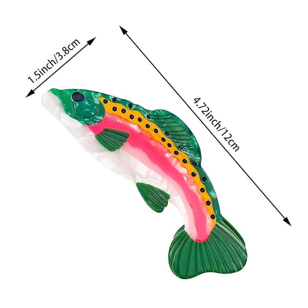 Fisk-hårklämmor för kvinnor 2 st Forellenform halkfri styling Barrette -