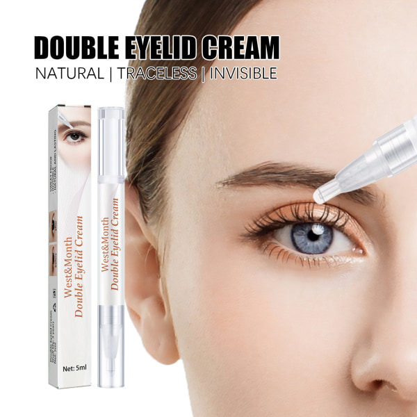 Double Eyelid Styling Cream Natural Invisible Vattentät Dubbelt ögonlockslim med y-formad sticka.