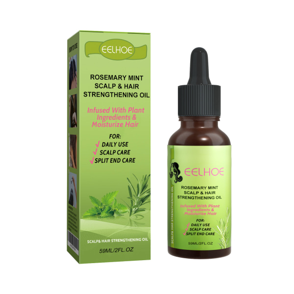 Rosemary Peppermint Scalp Oil (59 ml), för behandling av torr hårbotten och håravfall.