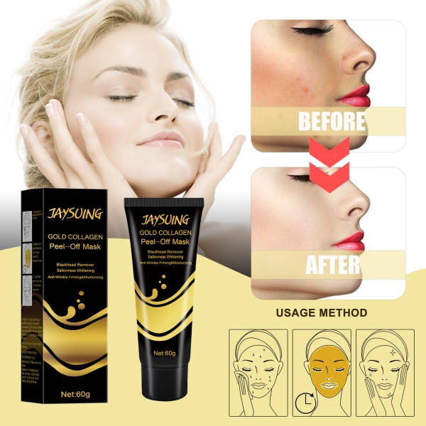 Guld kollagen ansiktsmask, 24K guld ansiktsmask, exfolierande pormaskborttagning - Anti-Aging Moisturizer Anti Aging Anti-Wrinkle Facial Treatment från