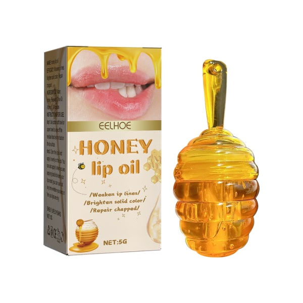 Honung läppolja med läppborste Långvarigt närande reparerande läppar