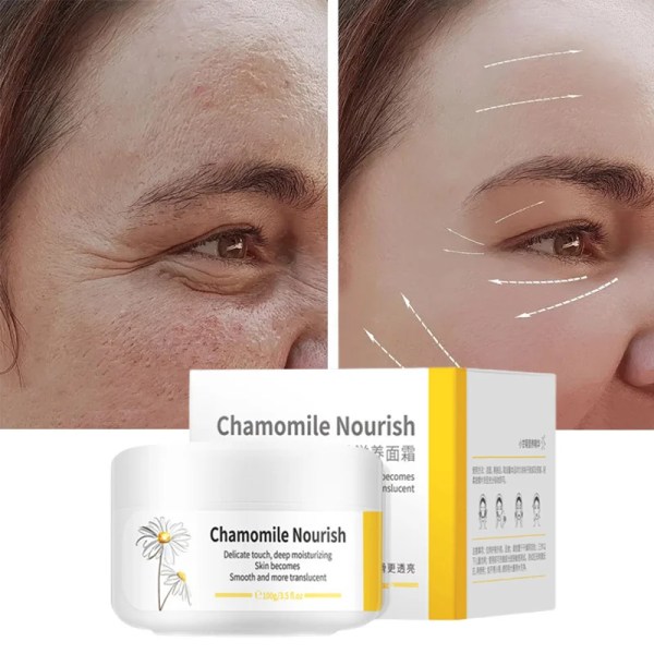 100g Chamomile Repair Face Cream Anti Aging Cream Whitening Fuktgivande bleknar Fint uppstramande Oljekontroll Reparation Känslig hud