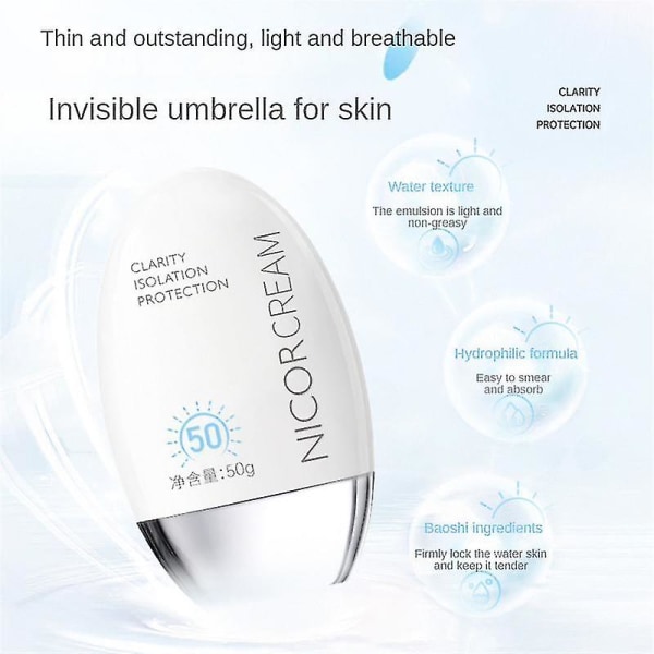 5PCS Isolation Cream Anti-uv Anti-svett Ansiktsmakeup Solskyddsmedel Uppfriskande skyddande mjölkemulsion