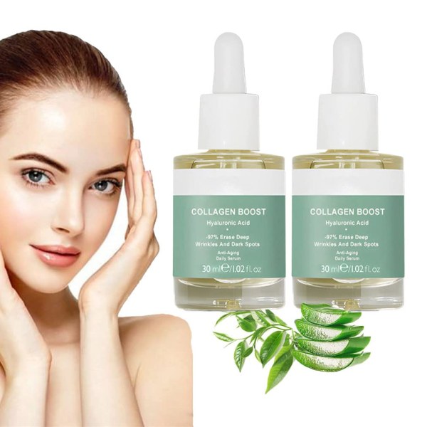2 ST Advanced Collagen Boost Anti Aging Serum, Collagen Peptide Anti-Wrinkle Dark Spot Corrector Ansiktsserum, Skincare Glow and Protect Hyaluronic A