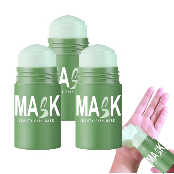 Grönt te Mask Stick Acne Blackhead Cleansing för alla hudtyper (3st)