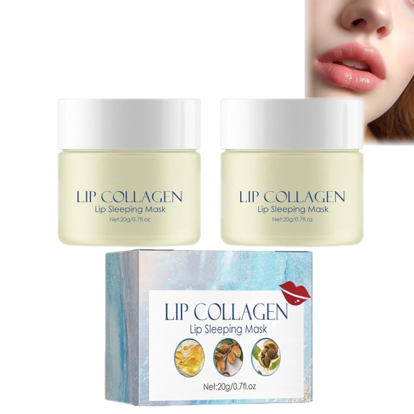 Lip Sleeping Mask (40g), Lip Collagen, Lip Mask Overnight, Lip Plumper Advanced med Shea Butter Jojoba Seed Oil, Hydrating & Prevention Dry and Crack L