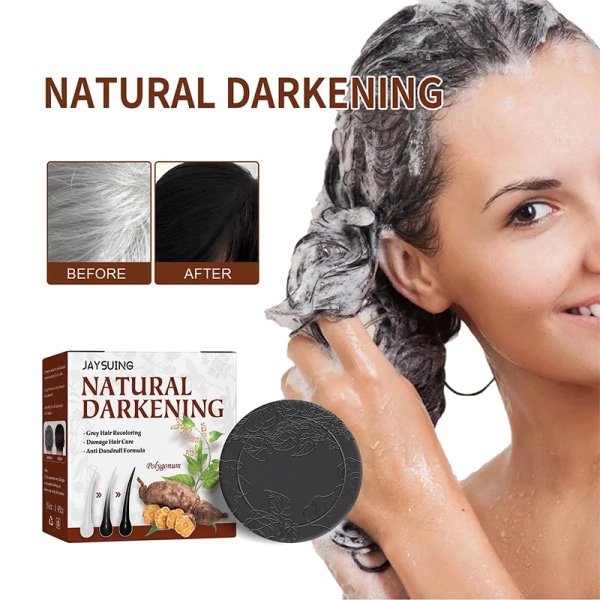 Naturligt organiskt Mild Formula Hårschampo Polygonum Essence Hair Darkening Shampoo Bar Tvål Grått hår Omvänd hårrengöring