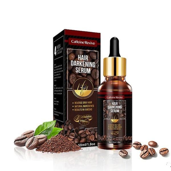 Hårväxtserum eterisk olja Behandling för håravfall Hårvård Koffein för återupplivande hår mörkare serum 50 ml