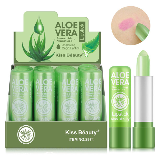 12 förpackningar Aloe Vera Läppstift, Långvarigt Näringsrikt Lugnande Läppbalsam, Läppar Moisturizing Magic Temperatur Color Change Läppstift, Läppvård