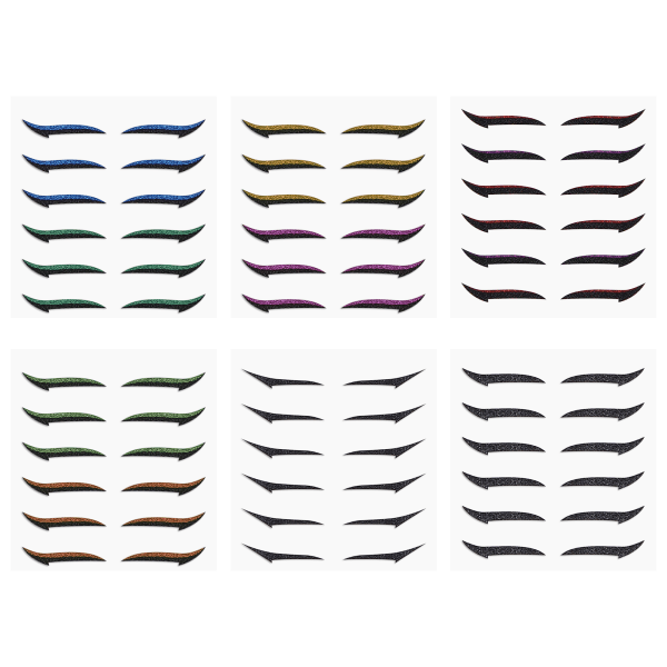 36 par Eyeliner-klistermärken för ögonfärgning av glitter Återanvändbar självhäftande ögonlinjeklistermärke