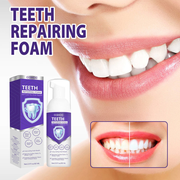 Purple Whitening Toothpaste Fresh Breath White Teeth Clean Stains Tandsten Skönhetsvård Tandkräm