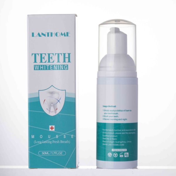 Djuprengörande skummande tandkräm, Mousse Foaming Whitening tandkräm, ljusare tänder, starkt fläckborttagande tandkräm (3st×50ML)
