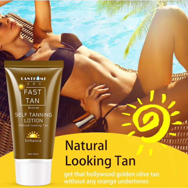 Shine Brown Premium Tan Accelerator Cream, effektiv i solarier och utomhussol, få en naturlig solbränna med naturliga ingredienser (50 ML)