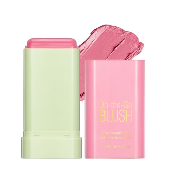 Multi-use Makeup Blush Stick - Vattentät, tonad fuktighetskräm för ögon, läppar, kinder i Shy Pink