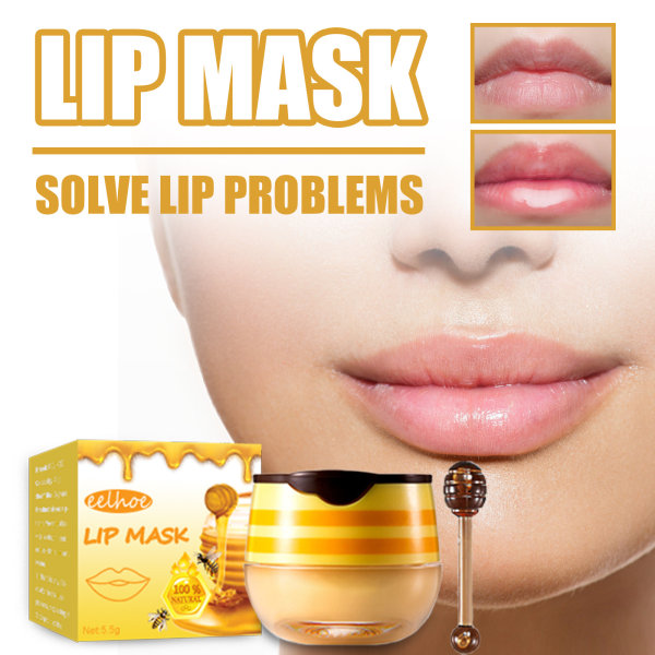 Honey Lip Mask, Repair Lip Color, Lighten Lip Line, Fuktar, förhindrar torrhet, Sleep Lip Mask, Lip Balm-5.5g