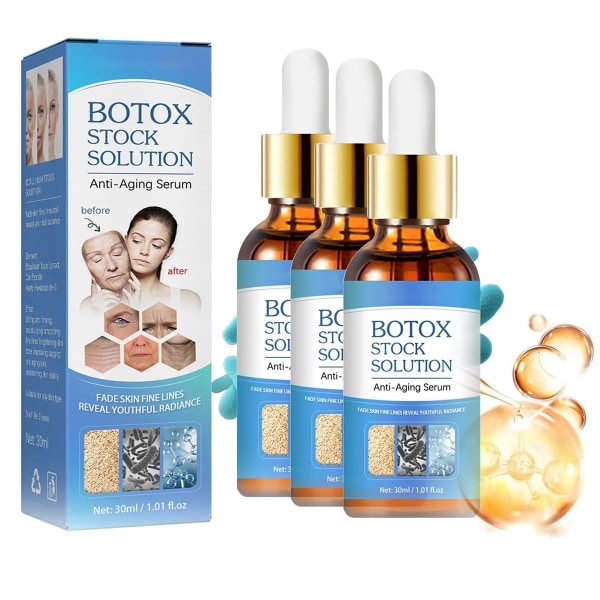3 st Botox Face Facial Serum, Botox Serum Anti Instant Face Lift Cream för kvinnor. Åldrande serum för ansikte för att minska fina linjer, rynkor, fyllig hud.