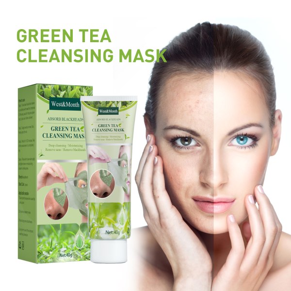 Grönt te Jelly Mask Ansiktspulvermask Fuktgivande Peel Off Alginat Gelning Ansiktsmask Ansiktsmask | Anti Age Hydrogel Beauty 40ggrönt te