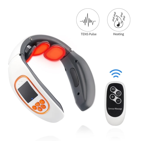 Intelligent TENS Pulse Nack Massager Varm Kompress Nacke Rygg halsrygg Smärtlindring Knådning Massage Maskin Power Control