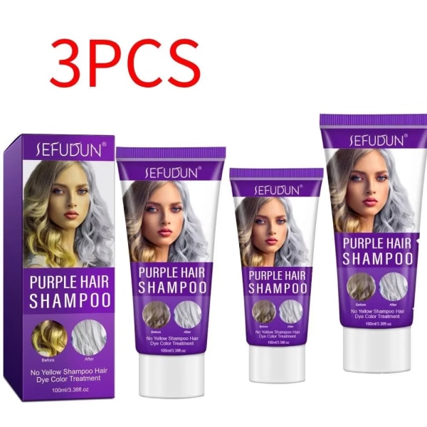 3PCS Purple Hair Mask - Ta bort gula toner, minska brassighet och konditionera torrt, skadat hår