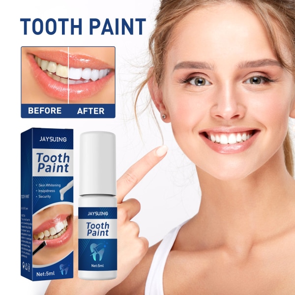 2 stycken Jaysuing Teeth Whitening Paint för att ta bort tandfläckar, tandsmuts, gula tänder, vita tänder, oral rengöring och skönhetstandfärg