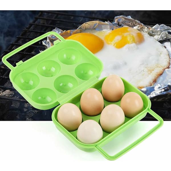 2-pakning bærbar eggoppbevaring i plast, eggboks, sammenleggbar bærbar eggboks eggkasse eggoppbevaringsboks beholder eggbrett {hw}