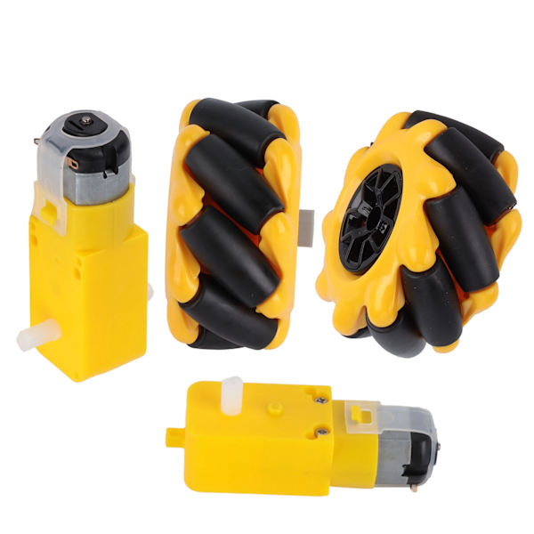 Mecanum-pyörä TT-vaihdemoottorille, älykkään robottiauton osat, lisävarusteet, DIY-lelukomponentit, 60 mm