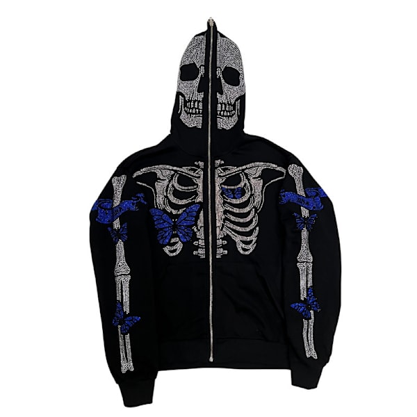 Y2K Full Zip Up Hoodie Menn Høst Vinter Gothic Genser Stil 10 Style 10 S