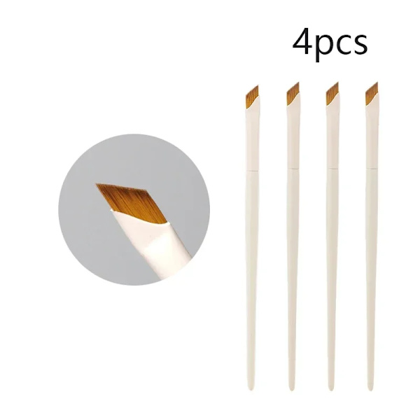 Päivitä terä eyeliner-sivellin ultraohut hieno kulma litteä kulmakarvasivellin silmän alle meikkisiveltimet tarkka yksityiskohtainen sivellin v white Eyeliner 4pcs