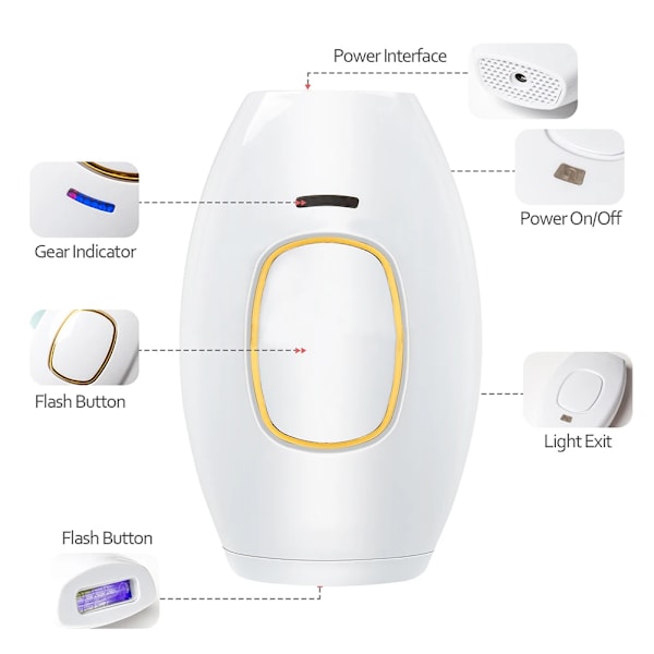 Mini Hår Fjernelse Elektrisk Laser Epilator Permanent Hjem Hold IPL System 500000 Skud Lys Pulser Fuld Krop Hår Fjerner